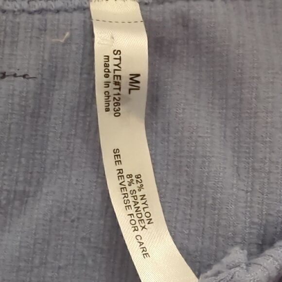 Active Basic Blue Ribbed Cropped Long Sleeve - Picture 5 of 5